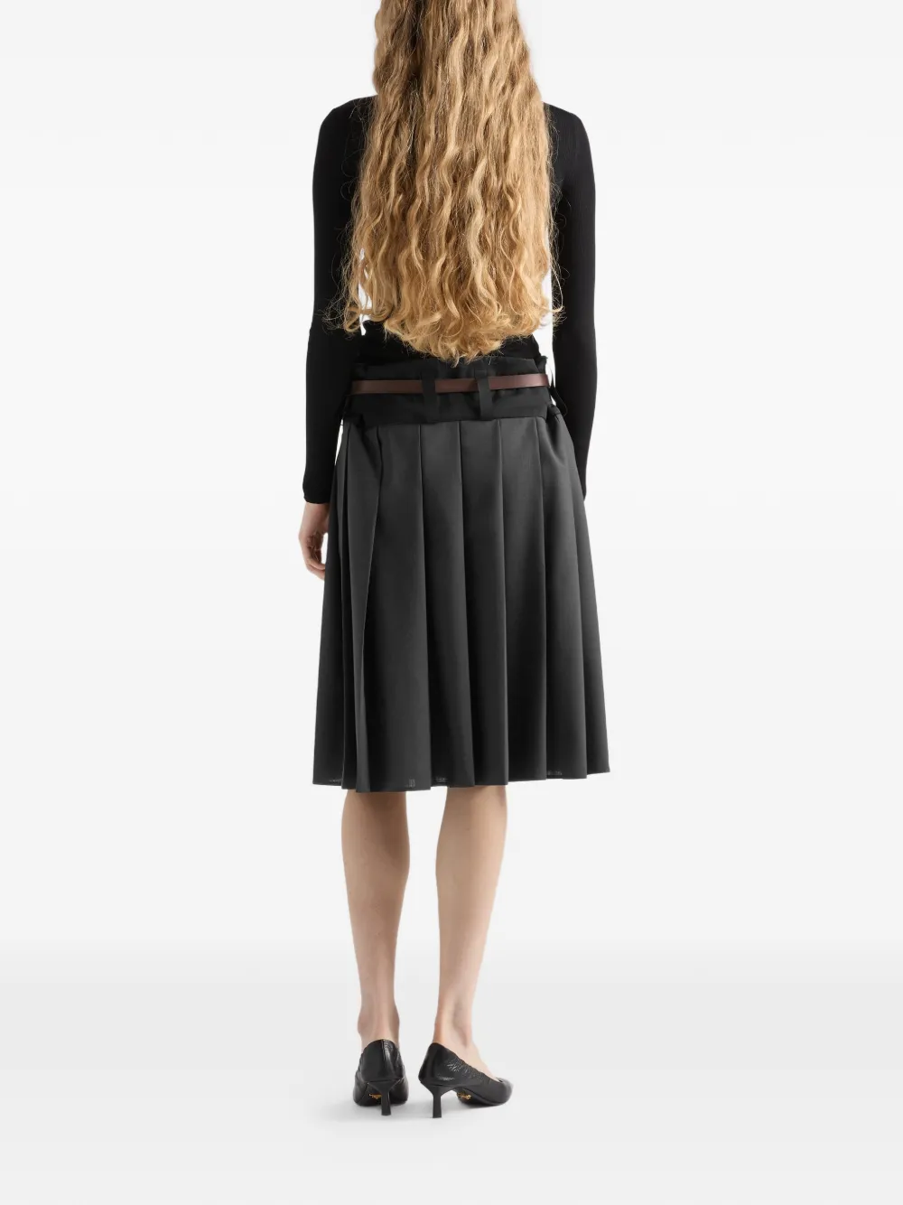  Prada Ribbed Triangle-logo Sweater - Black 