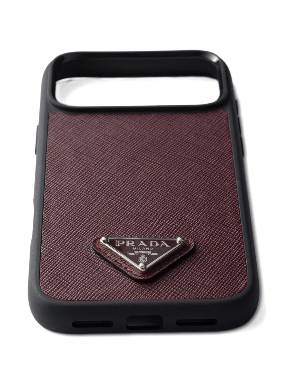 Prada Triangle Logo Leather Phone Case (iphone 17 Pro Max) In Multi