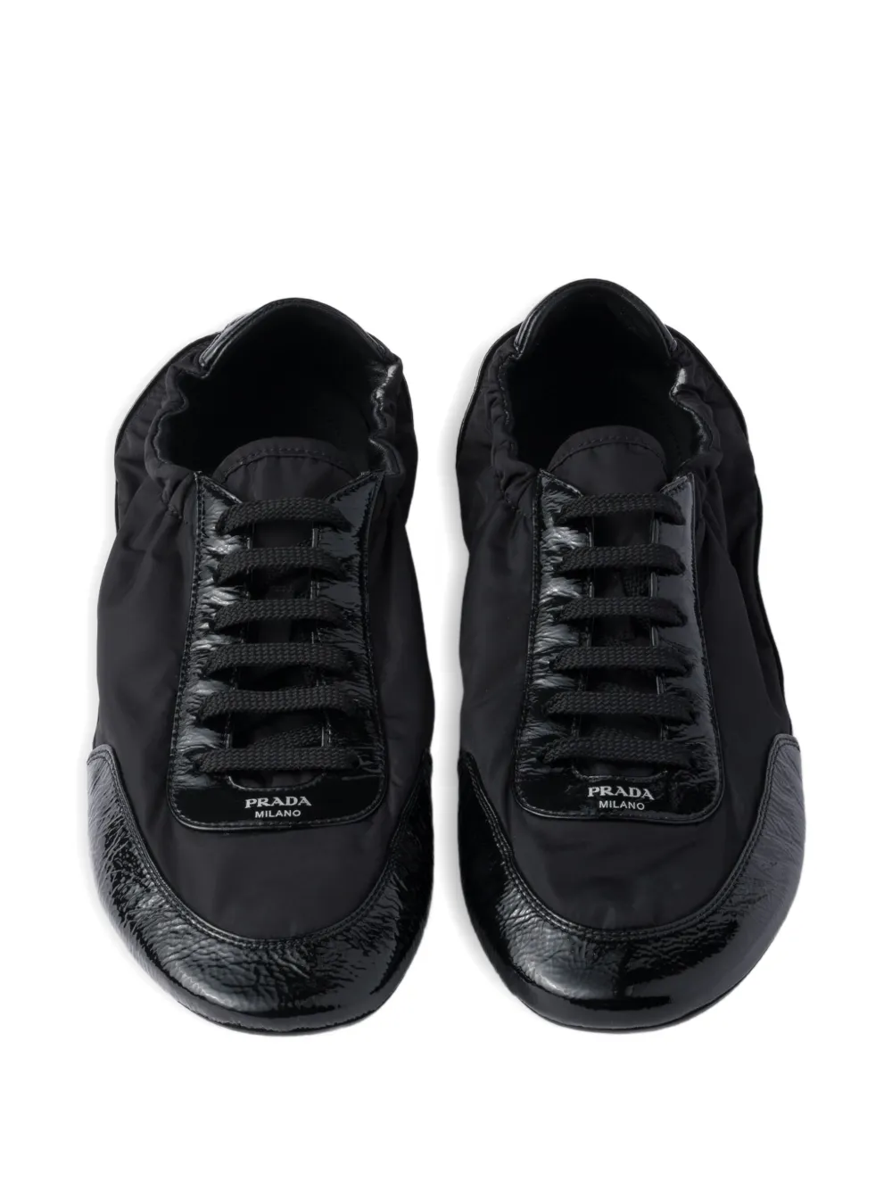 Prada Collapse Re-nylon Sneakers In Black