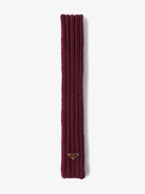 Prada enameled metal rib knit scarf