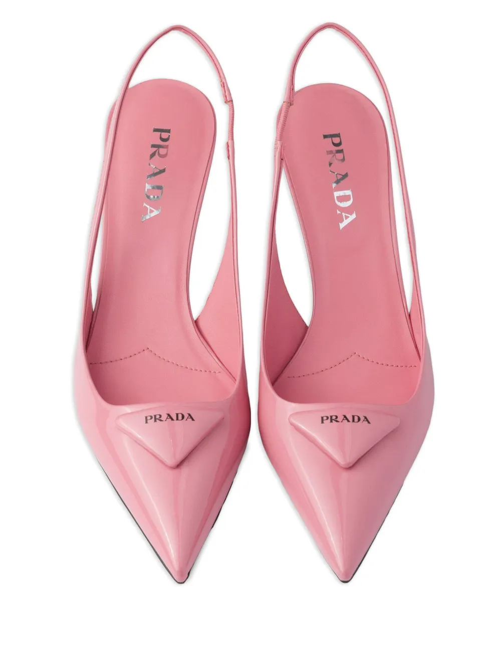 Prada 55 mm slingback pumps met triangel-logo Roze