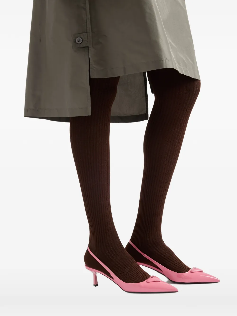 Prada 55 mm slingback pumps met triangel-logo Roze