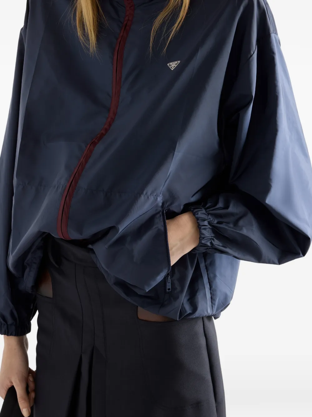 Prada Jack met elastische manchetten en ritssluiting Blauw