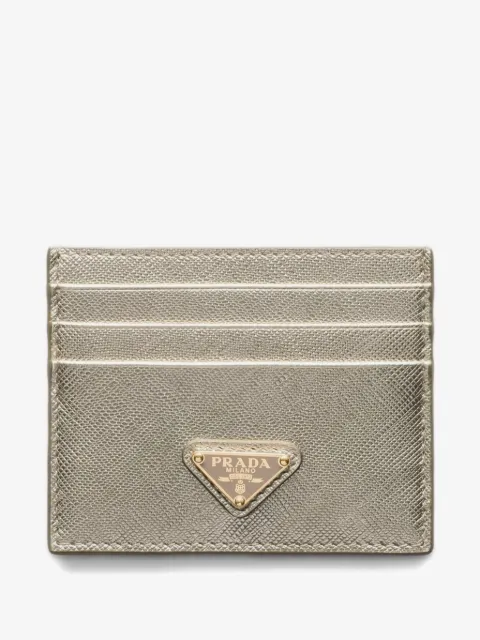Prada triangle-logo leather card holder
