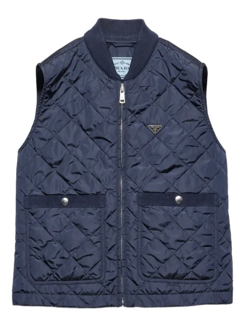 Prada Re-Nylon ribbed knit quilted vest