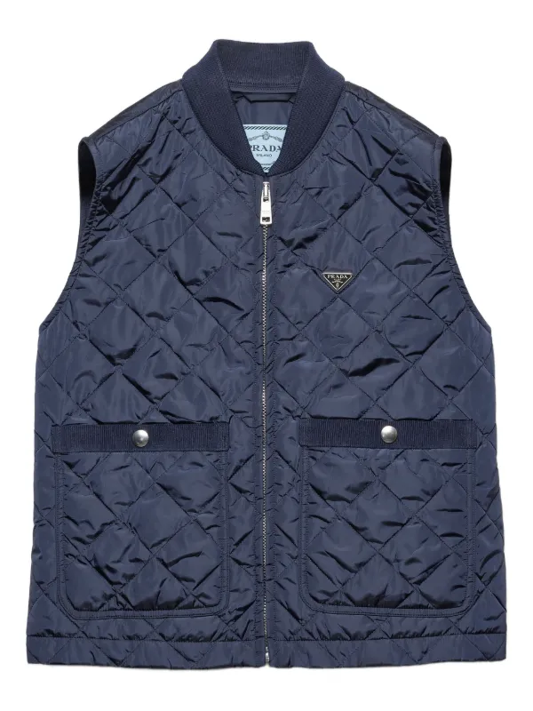 Prada Re-Nylon キルティング ニットベスト | ブルー | FARFETCH JP