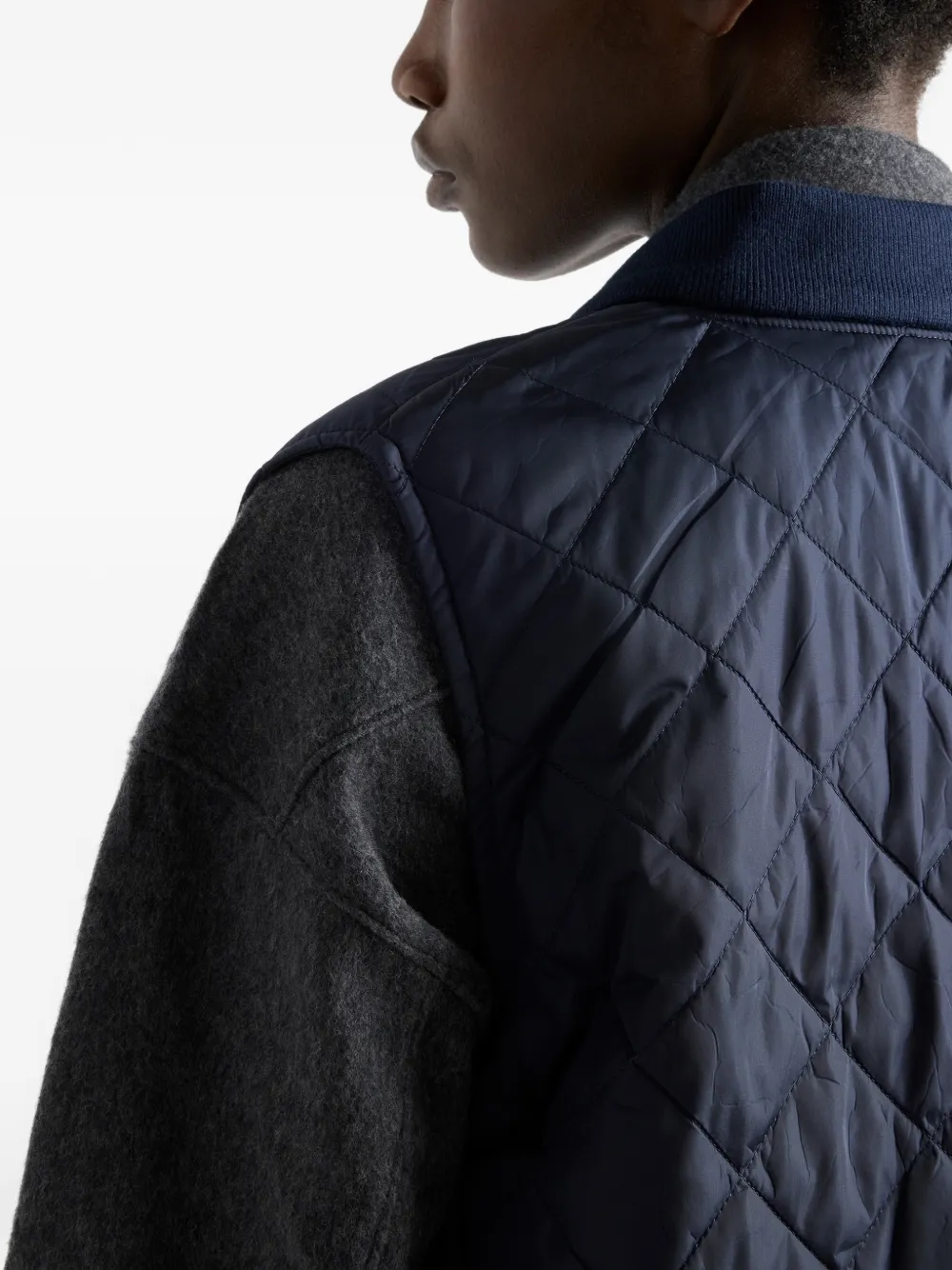 Prada Re-nylon Ribbed Knit Quilted Vest In Blue