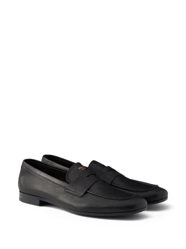 Prada レザーローファー | ブラック | FARFETCH JP