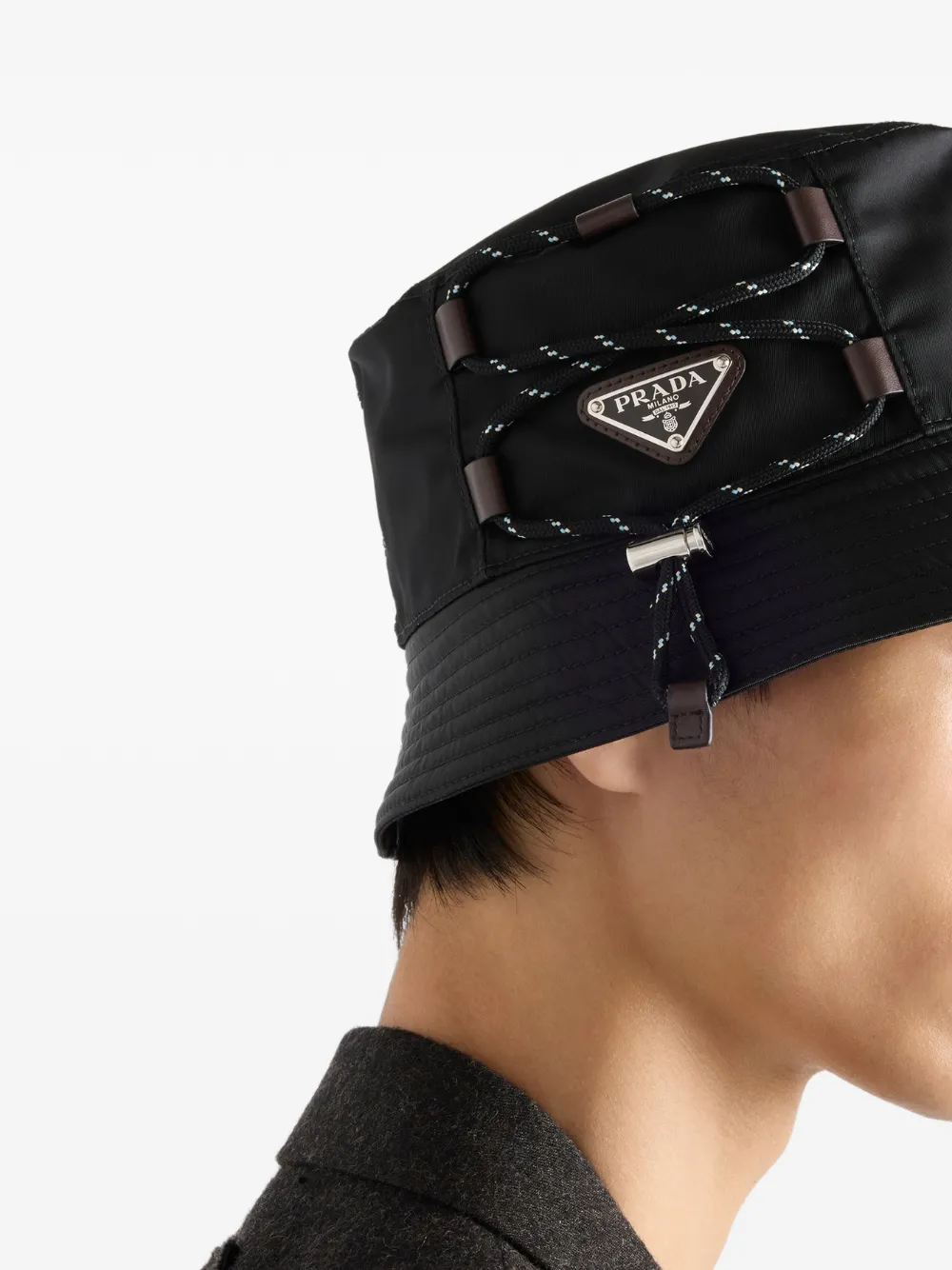 Prada Speedrock Fischerhut Aus Re-nylon In Black