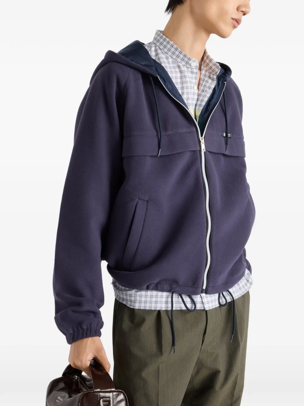 Prada Jack met raglan mouwen en capuchon Blauw