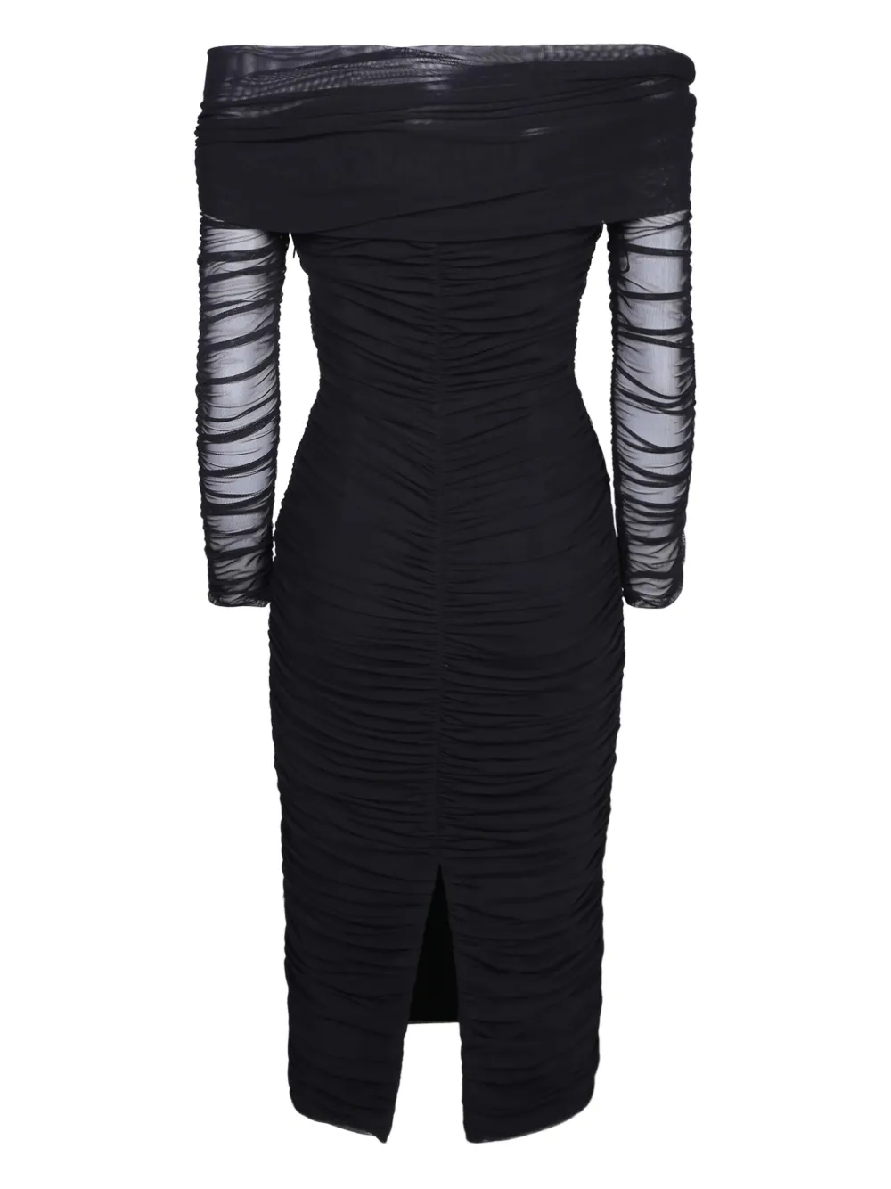 NISSA Midi-jurk met ruches - Zwart