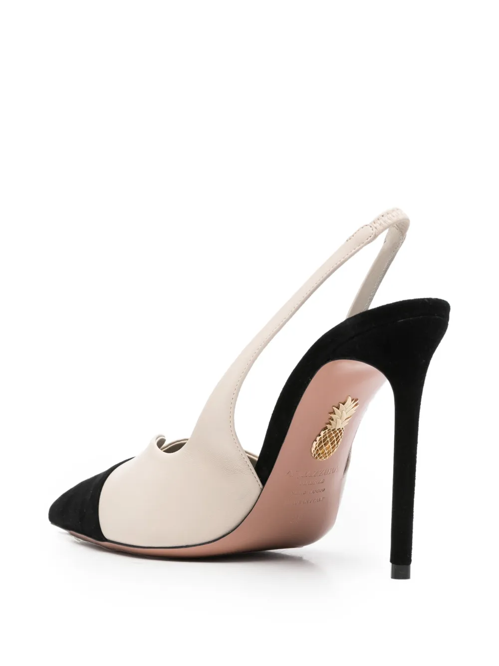Aquazzura Gia two-tone sling pumps Beige