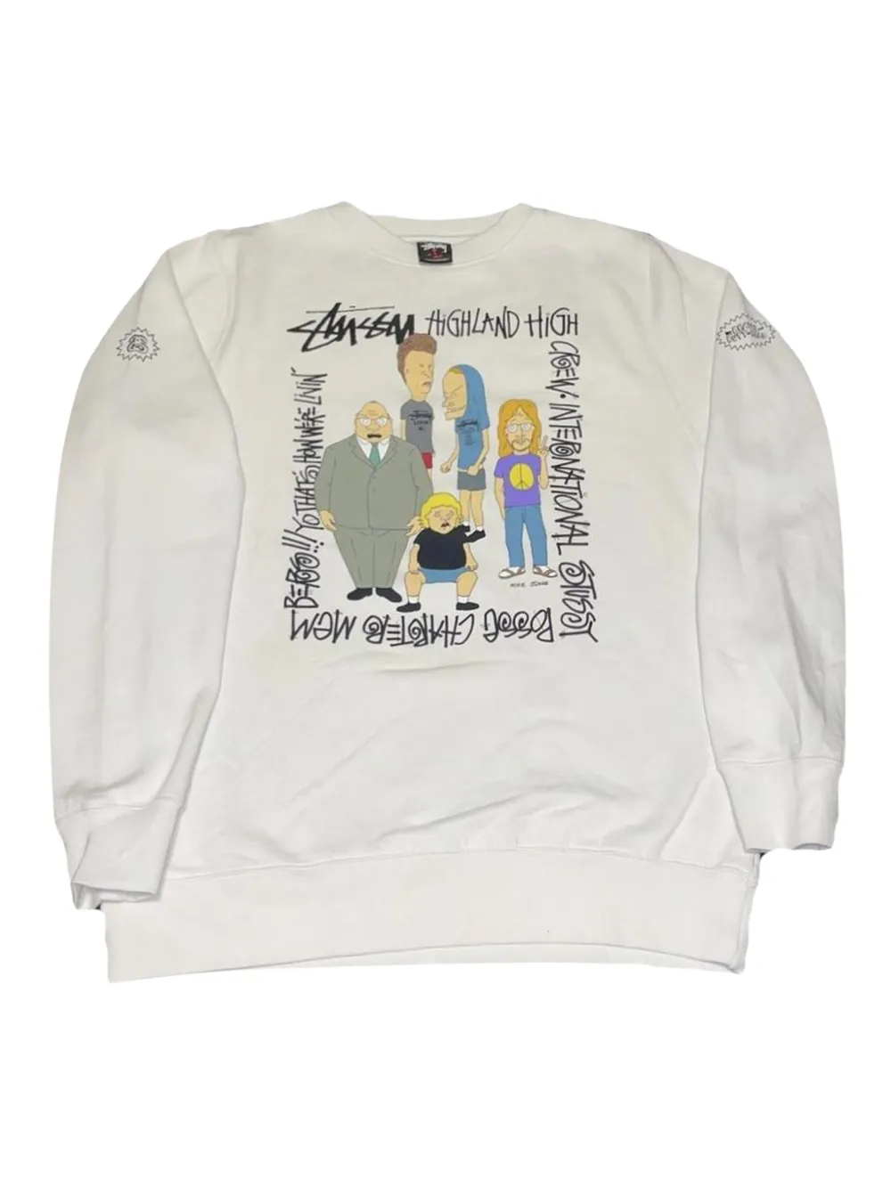 Stüssy sudadera estampada en colaboración con Beavis and Butthead | blanco | Image 1