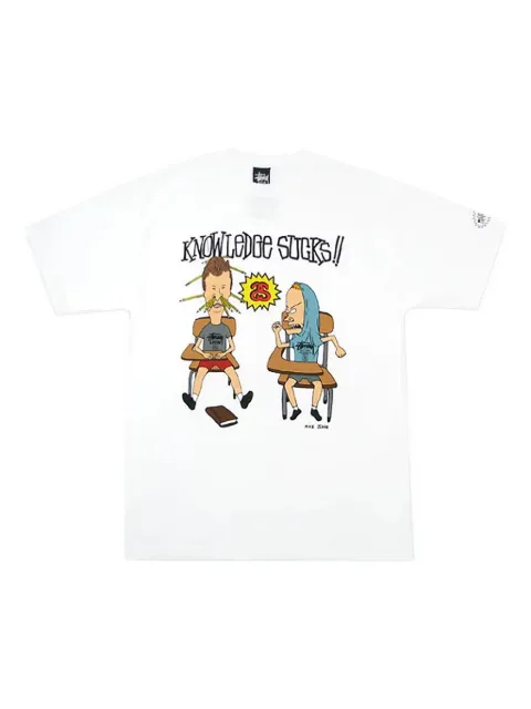 Stüssy playera Knowledge Sucks en colaboración con Beavis and Butthead
