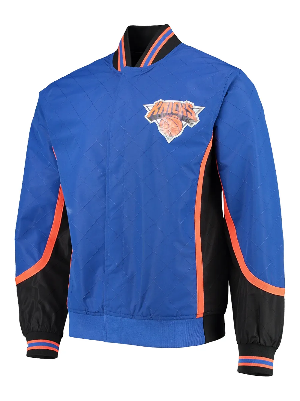 Mitchell & Ness 75th Anniversary New York Knicks Blue Mitchell & Ness Hardwood Classics bomber jacket | Blue | Image 1