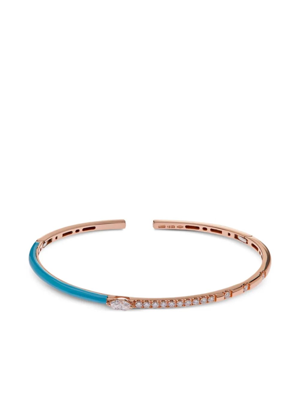 Jewels Aficionado Bracciale rigido Dujour in oro rosa 18 carati con diamanti