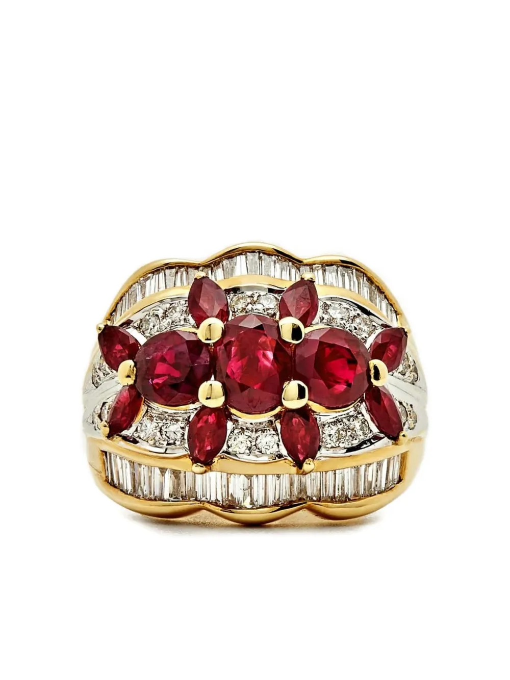 Jewels Aficionado Anello in oro giallo 18 carati con rubino e diamante