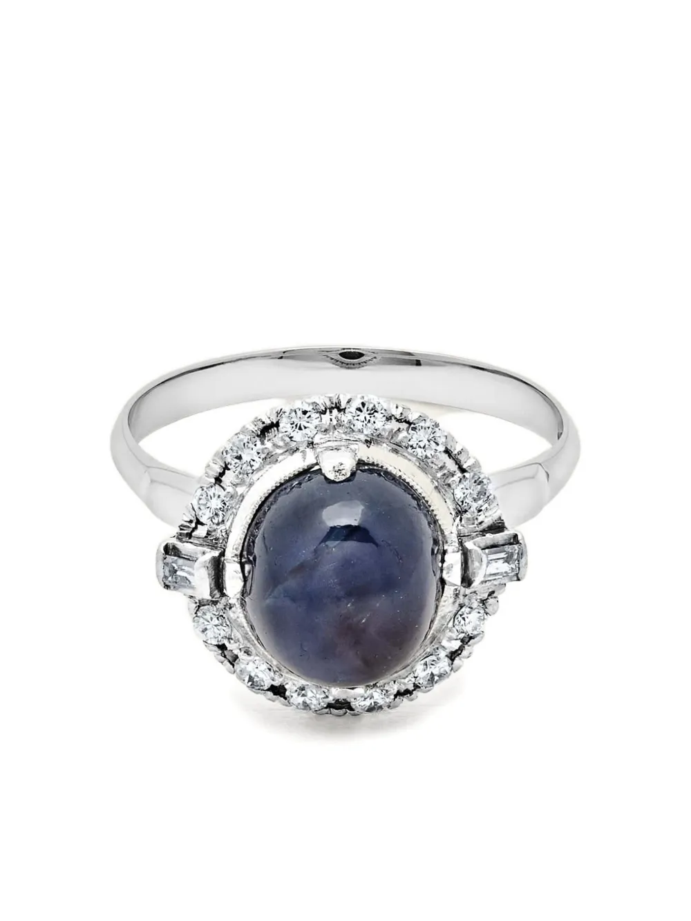 Jewels Aficionado Anello in platino con diamanti e zaffiro - Argento