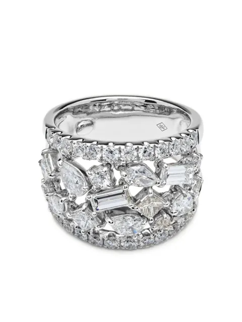 Jewels Aficionado 18K white gold diamond cocktail ring