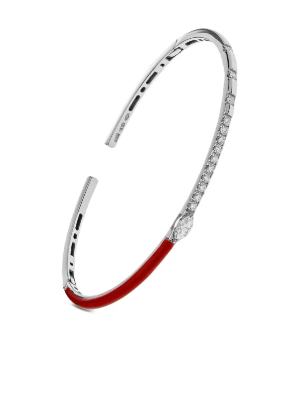 18金ホワイトゴールド ダイヤ バングル 美品 K18 イエローゴールド