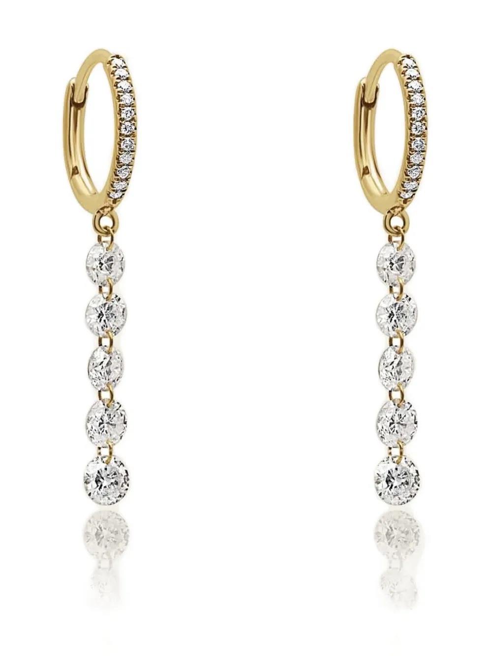 Jewels Aficionado diamond-line hoop earrings - Oro