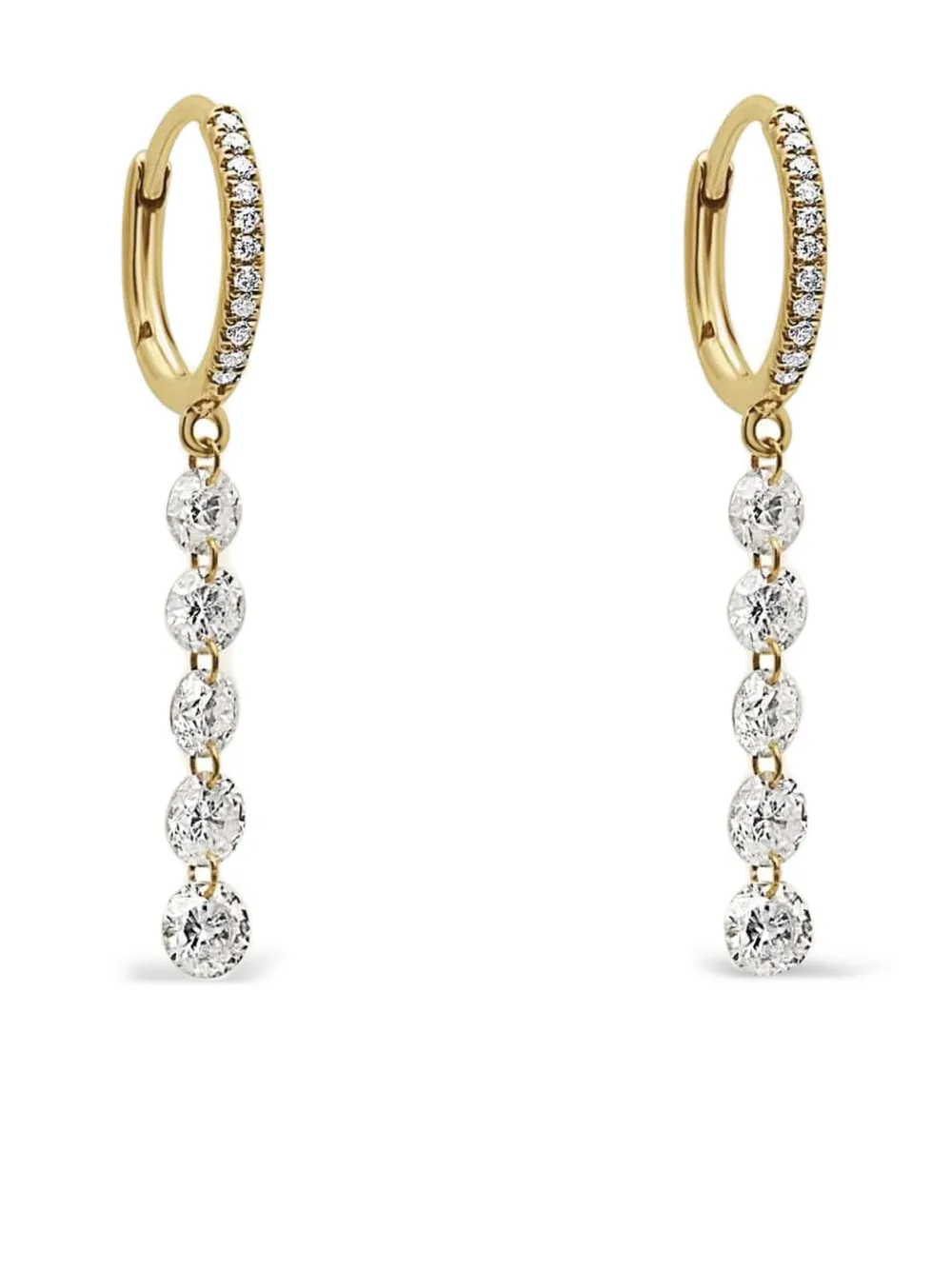 Jewels Aficionado diamond-line hoop earrings - Oro