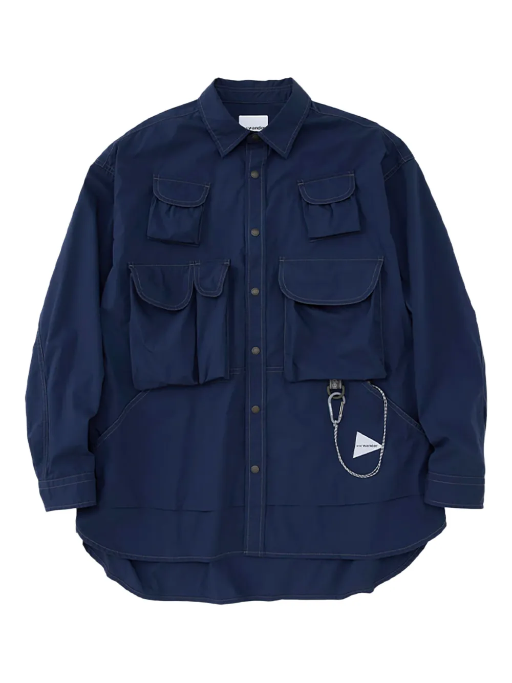 and Wander chemise en lin à poches multiples | bleu | Image 1