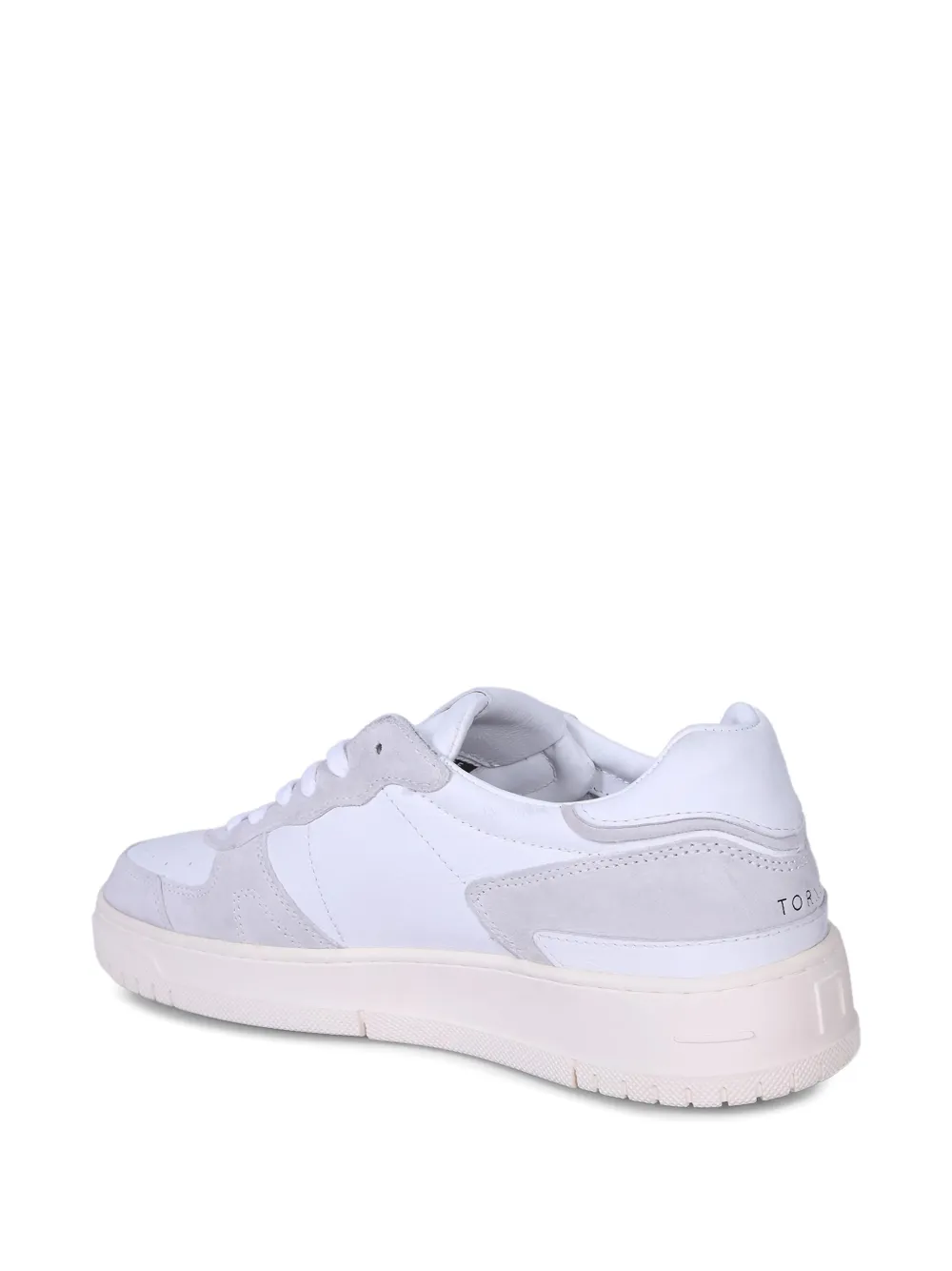D.A.T.E. Leren sneakers met vlakken Wit