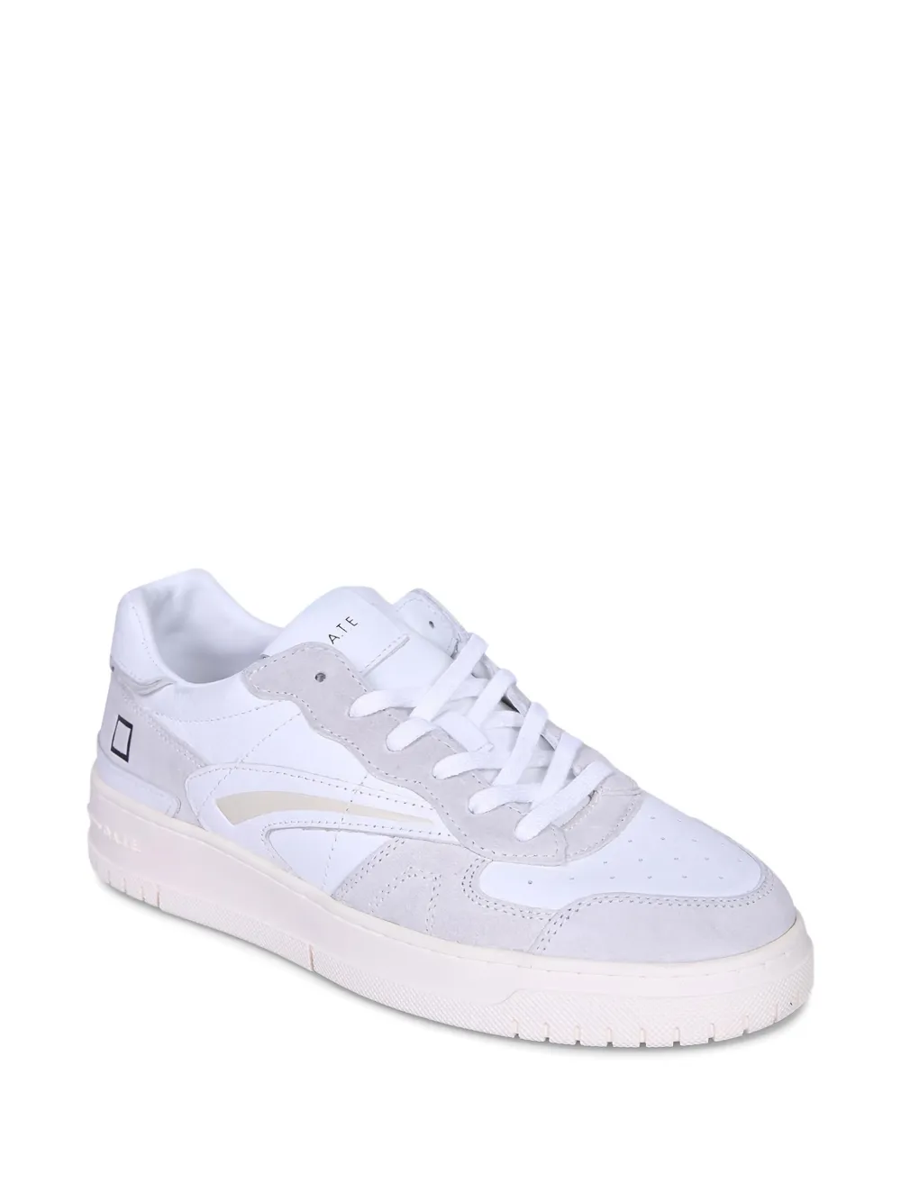 D.A.T.E. Leren sneakers met vlakken Wit