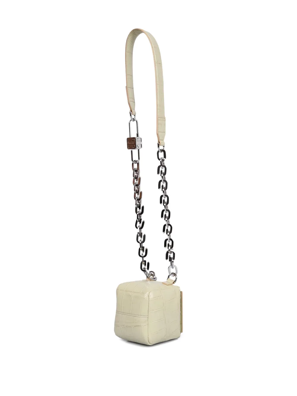 Givenchy Pandora Cube crossbodytas met kettinghengsel en reliëf Beige