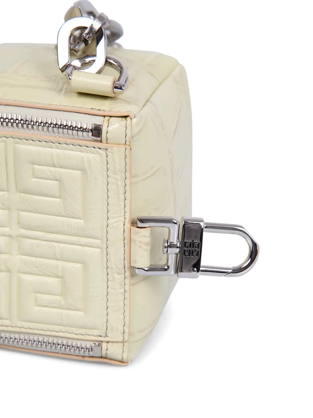 Givenchy Pandora Cube crossbodytas met kettinghengsel en reliëf Beige