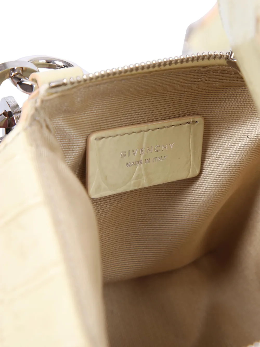Givenchy Pandora Cube crossbodytas met kettinghengsel en reliëf Beige