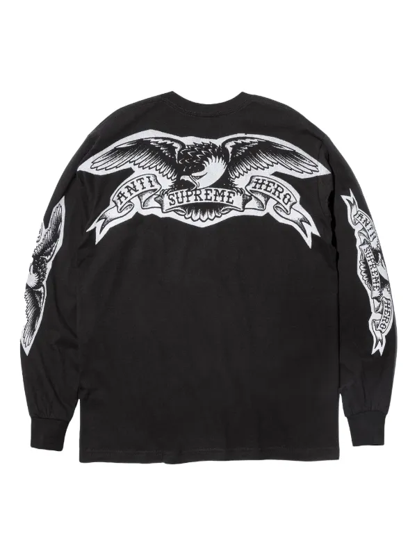 Supreme ANTIHERO® Eagle long-sleeves T-shirt | Black | FARFETCH