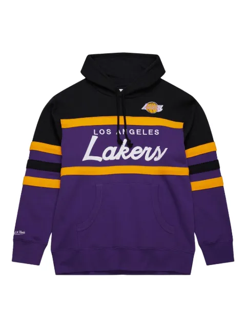 Mitchell & Ness x Los Angeles Lakers Big Tall Hardwood Head Coach striped hoodie