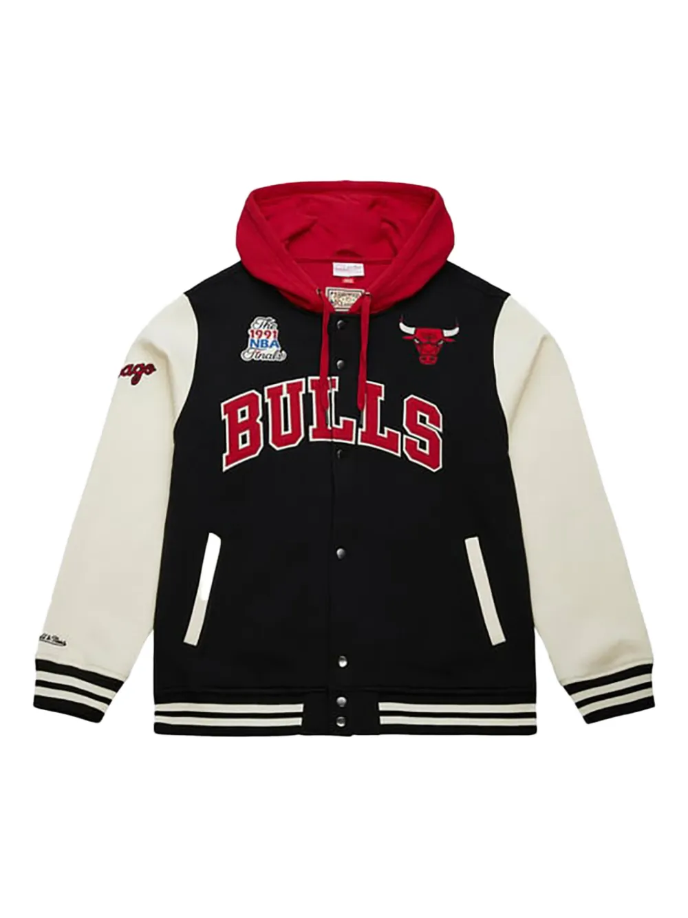 Mitchell & Ness x Chicago Bulls Courtside fleece bomber jacket - Nero