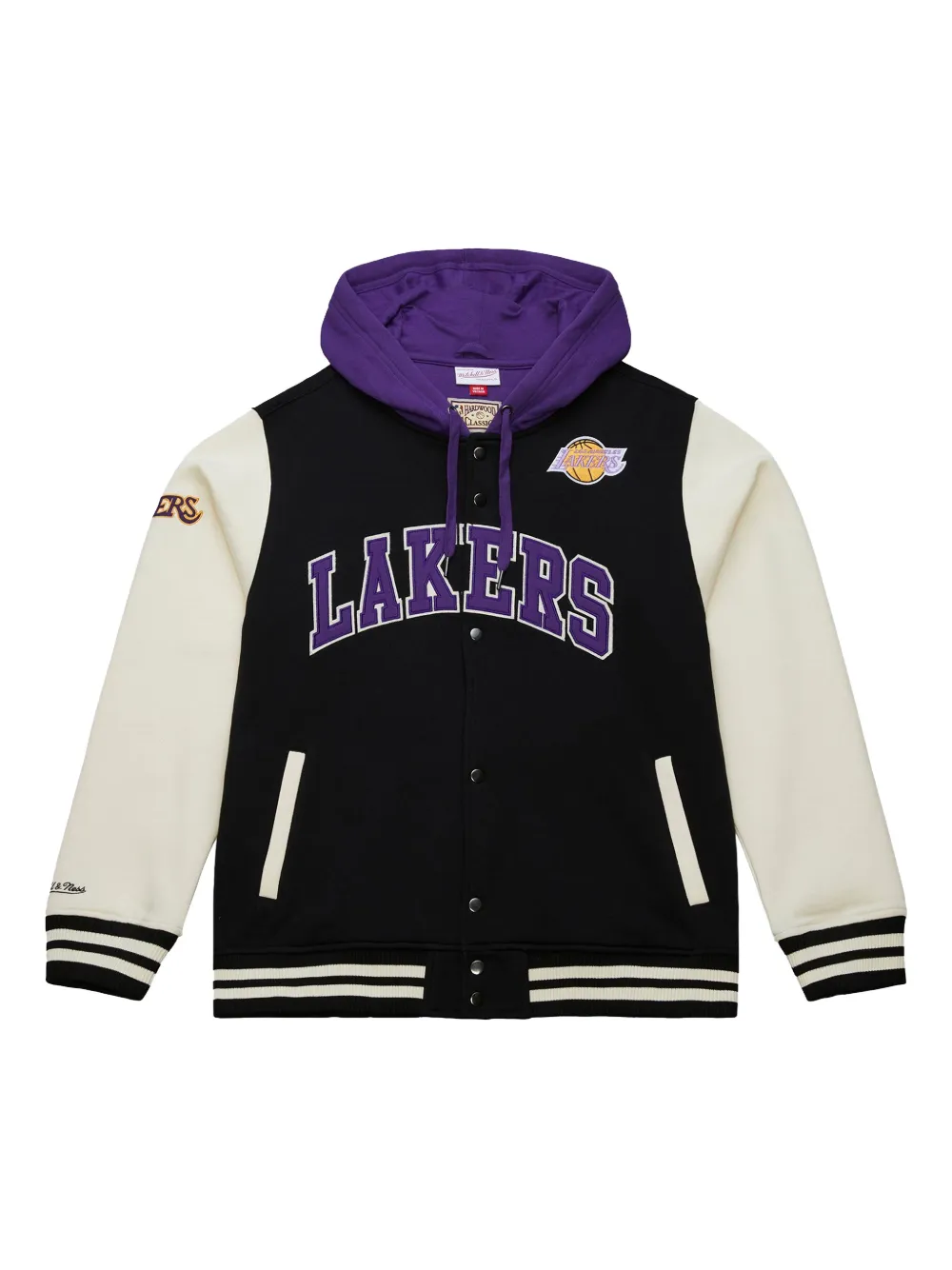 Mitchell & Ness x Los Angeles Lakers Courtside fleece bomber jacket - Nero
