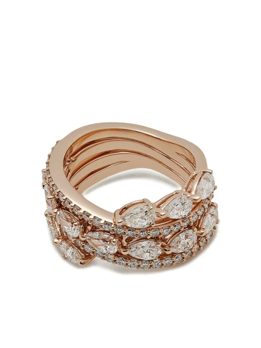 Jewels Aficionado Anello in oro rosa 18 carati con diamanti