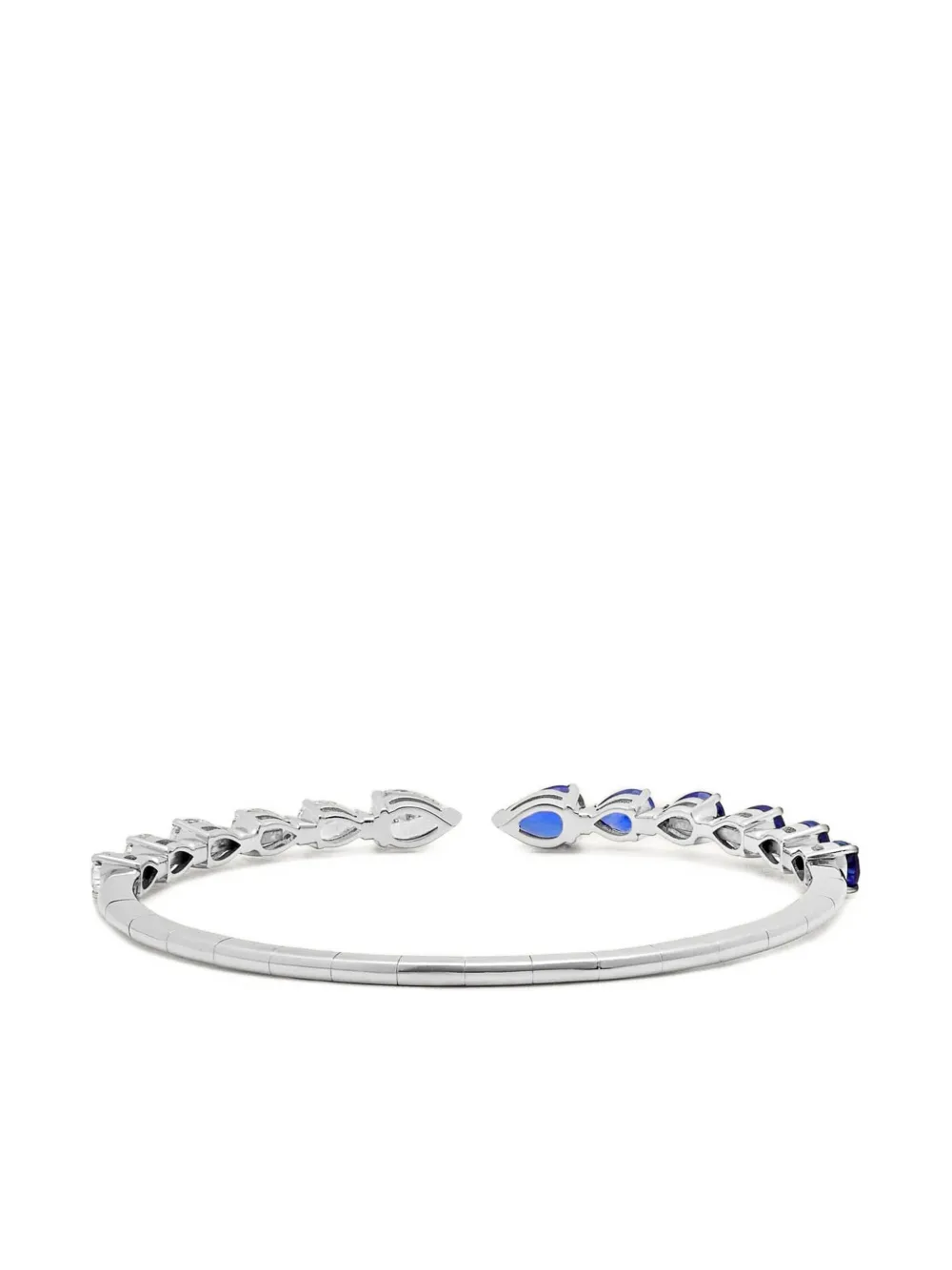 18k White Gold Diamond And Sapphire Cuff Bracelet