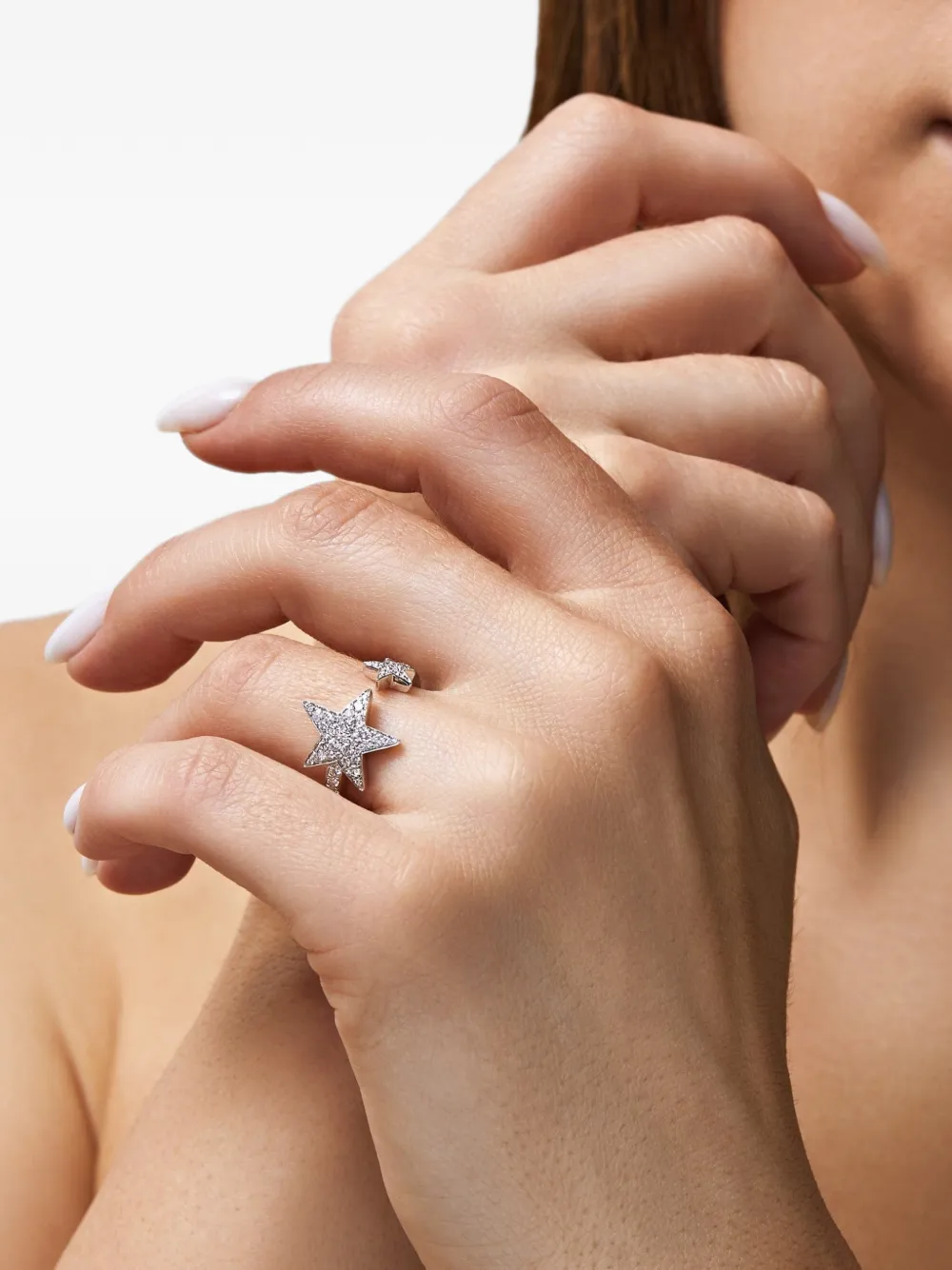 18k White Gold Diamond Star Ring