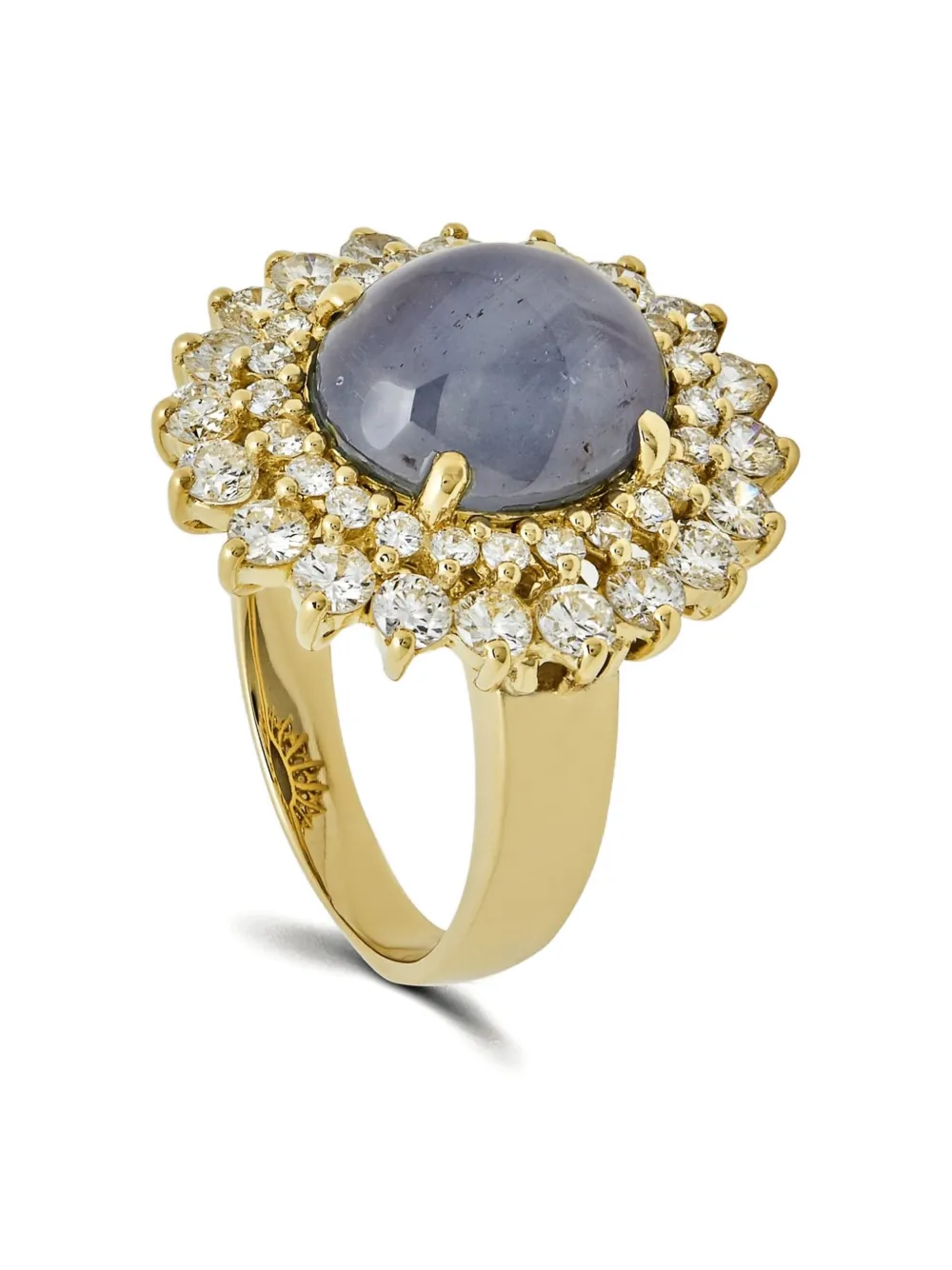 18k Yellow Gold Embellished Sapphire And Diamond Ring