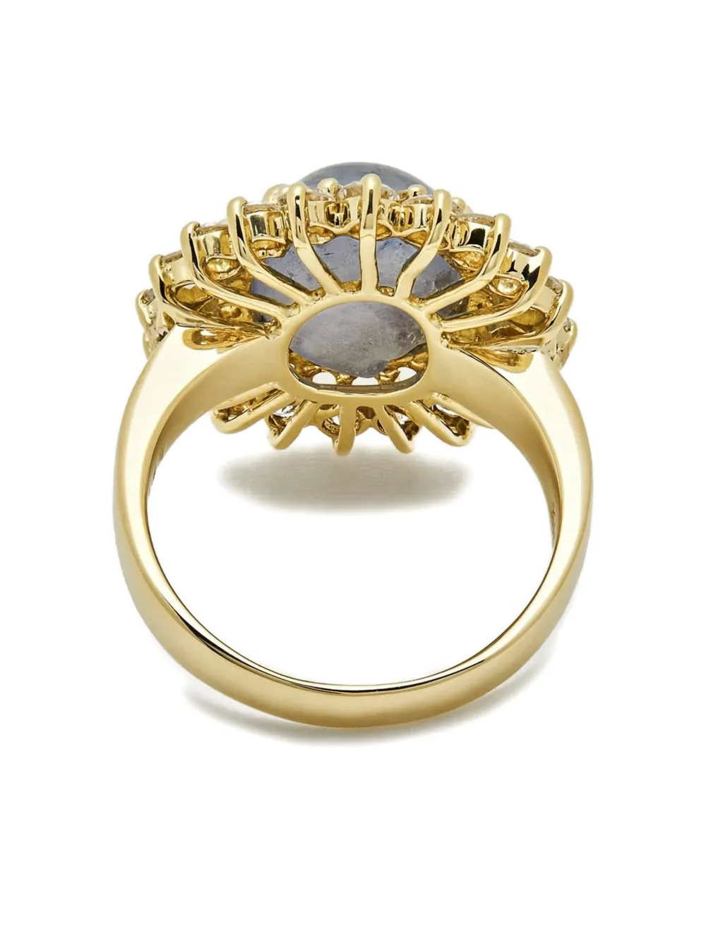 18k Yellow Gold Embellished Sapphire And Diamond Ring