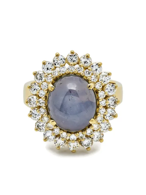 Jewels Aficionado 18K yellow gold embellished sapphire and diamond ring