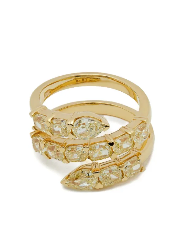 Jewels Aficionado ダイヤモンド ツイスト リング 18Kイエローゴールド 