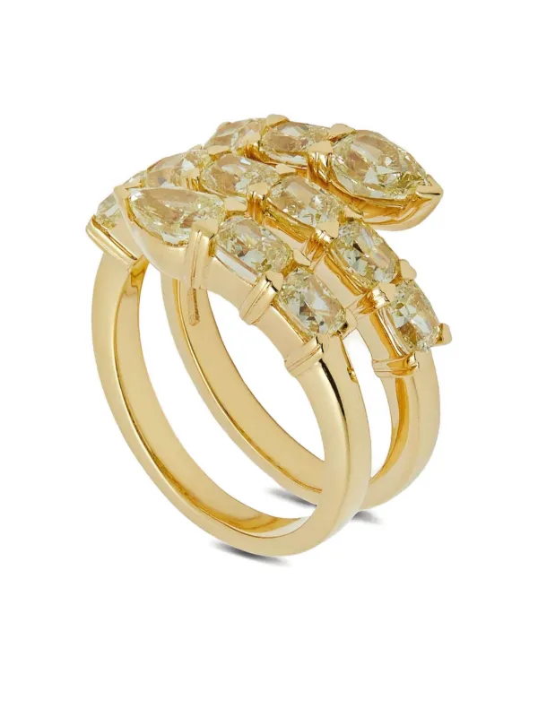 Jewels Aficionado ダイヤモンド ツイスト リング 18Kイエローゴールド 
