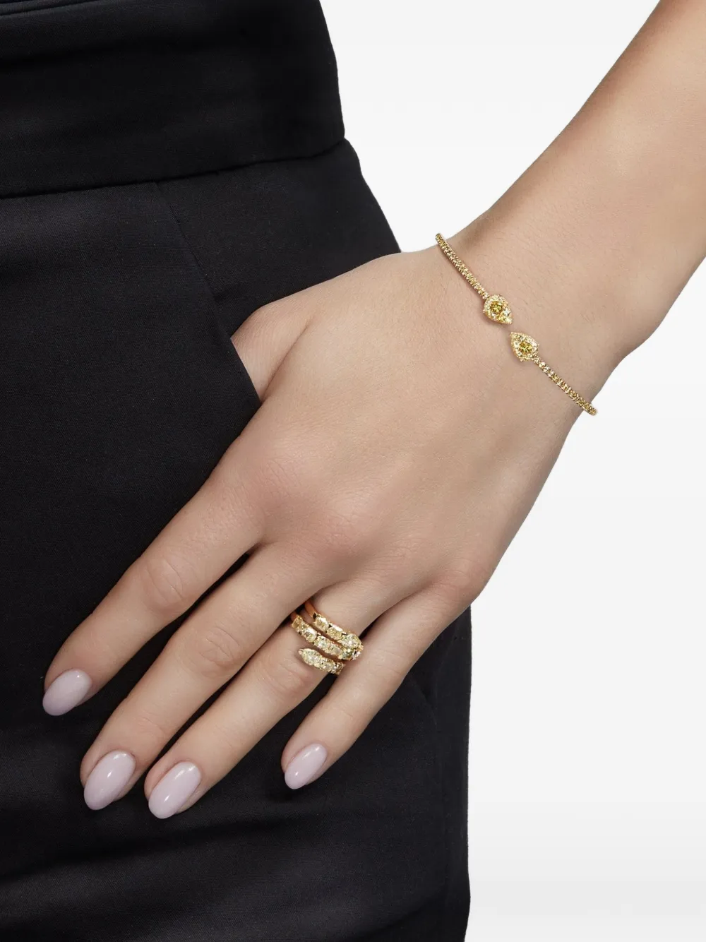 Jewels Aficionado Anello in oro giallo 18 carati con diamanti