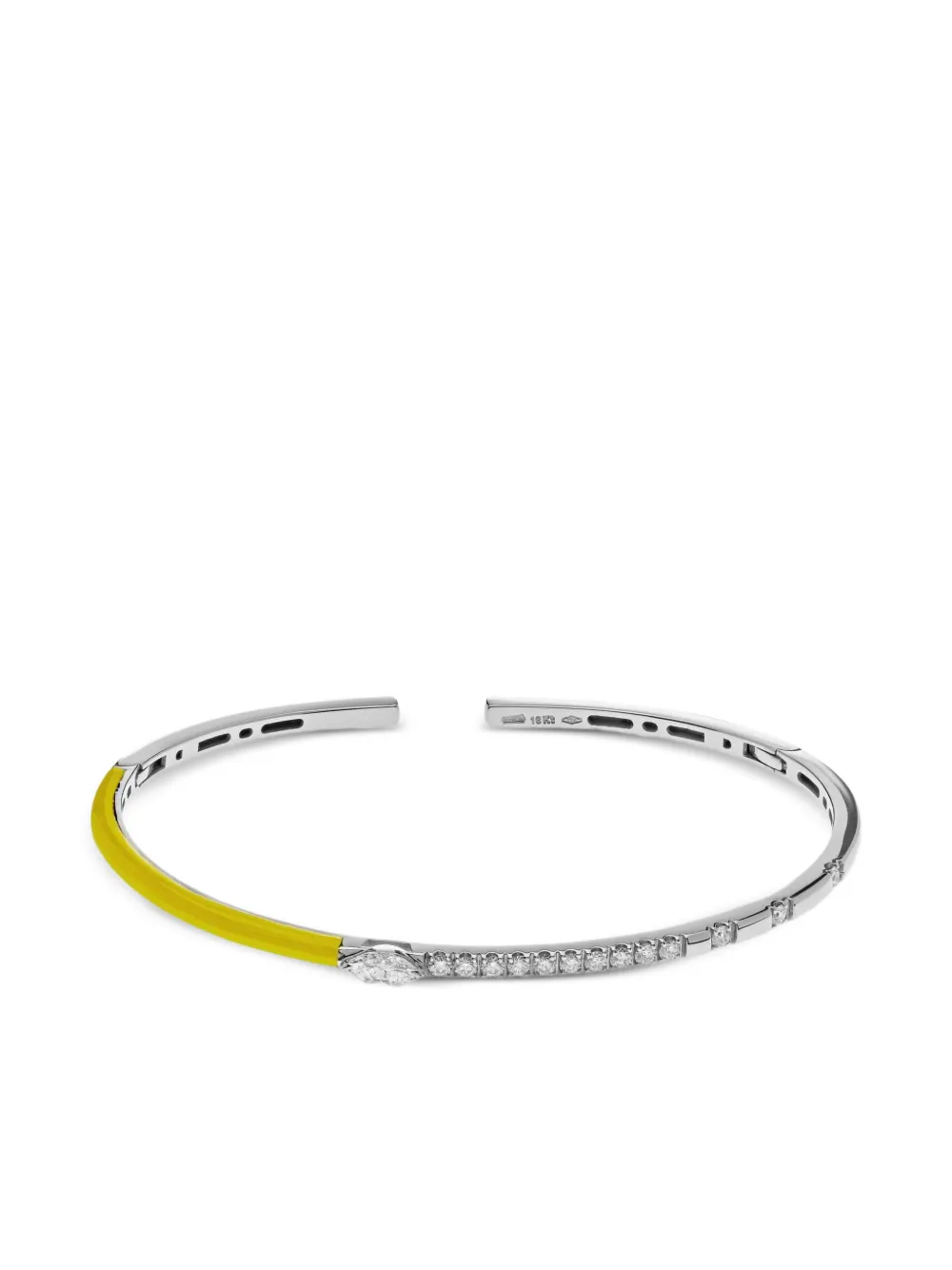 Jewels Aficionado Bracciale rigido in oro bianco 18 carati con diamanti - Argento