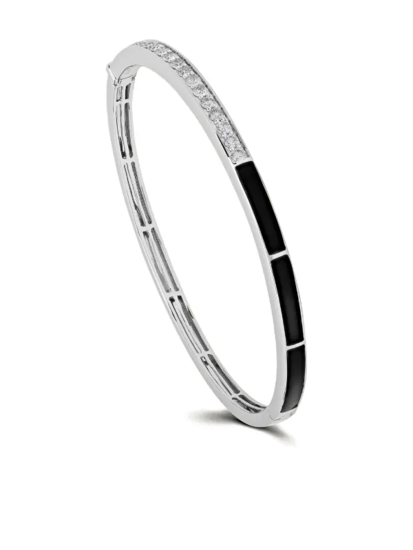 Jewels Aficionado オニキス ダイヤモンド ブレスレット 18Kホワイト