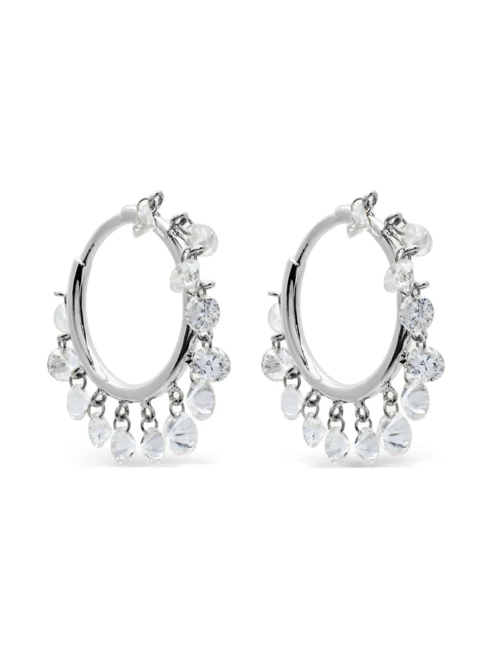 Jewels Aficionado 18K white gold diamond hoops - Argento