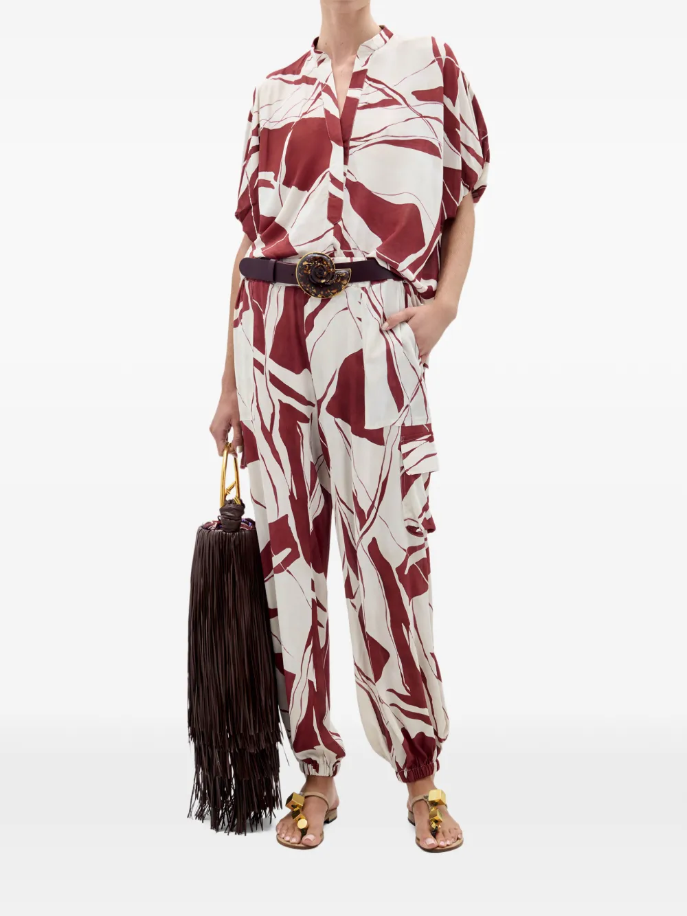 Silvia Tcherassi blusa Susanne con motivo abstracto | neutro | Image 1