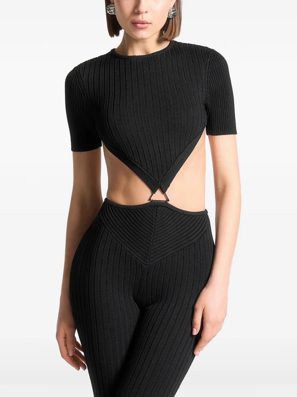 Manière De Voir backless knitted jumpsuit | Black | Image 1